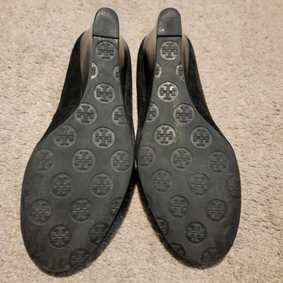 Tory Burch Sally Split Suede Wedge Heels Pumps Size 10.5 - Picture 7 of 8